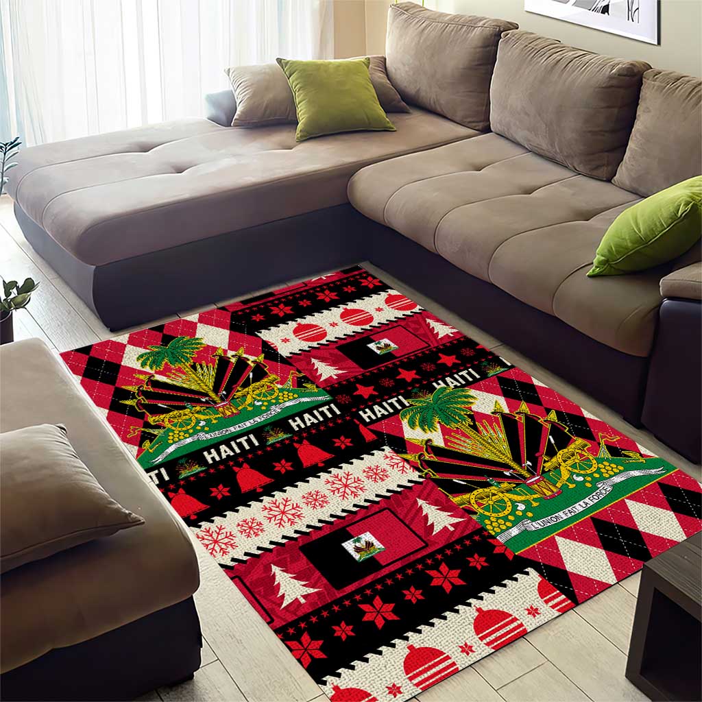 Afro Haiti 1964 Christmas Area Rug Jwaye Nowe Neg Marron With Coat Of Arms - African Pride