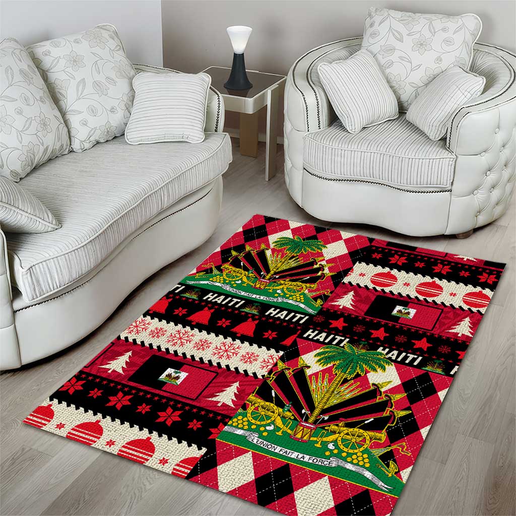 Afro Haiti 1964 Christmas Area Rug Jwaye Nowe Neg Marron With Coat Of Arms - African Pride