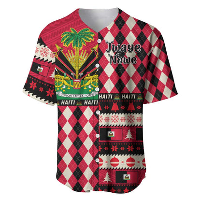 Afro Haiti 1964 Christmas Baseball Jersey Jwaye Nowe Neg Marron With Coat Of Arms - African Pride