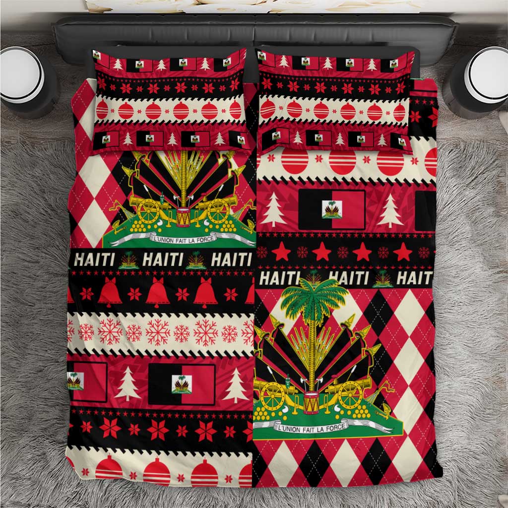 Afro Haiti 1964 Christmas Bedding Set Jwaye Nowe Neg Marron With Coat Of Arms - African Pride