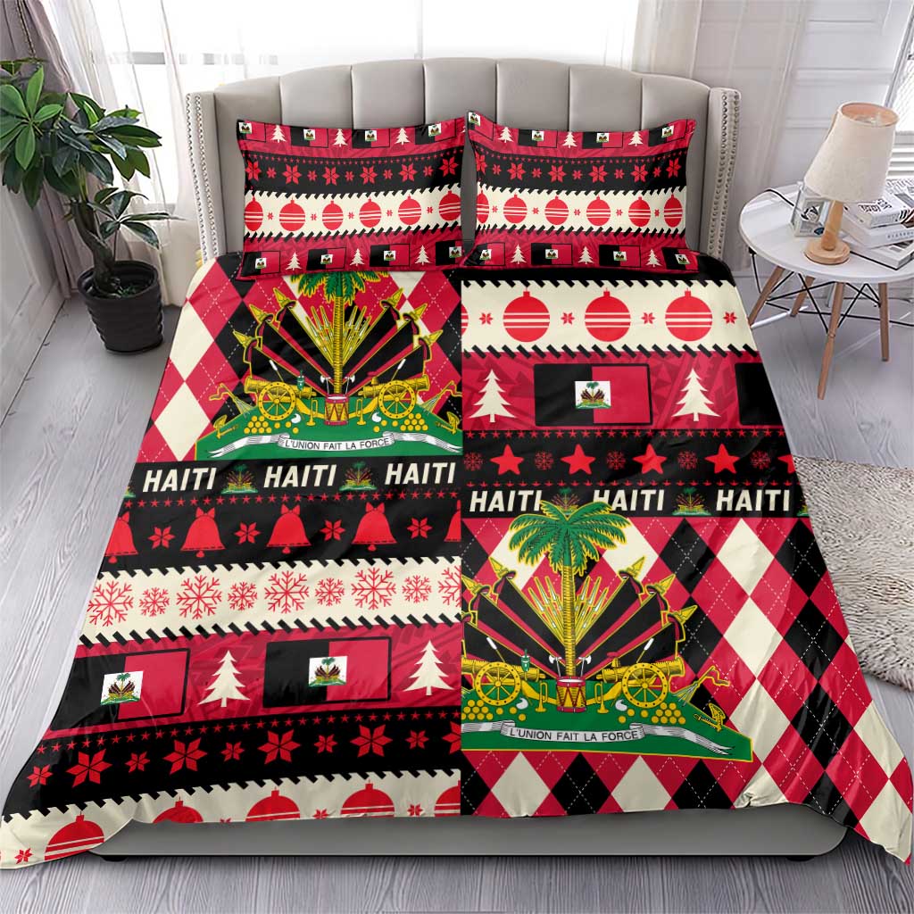 Afro Haiti 1964 Christmas Bedding Set Jwaye Nowe Neg Marron With Coat Of Arms - African Pride