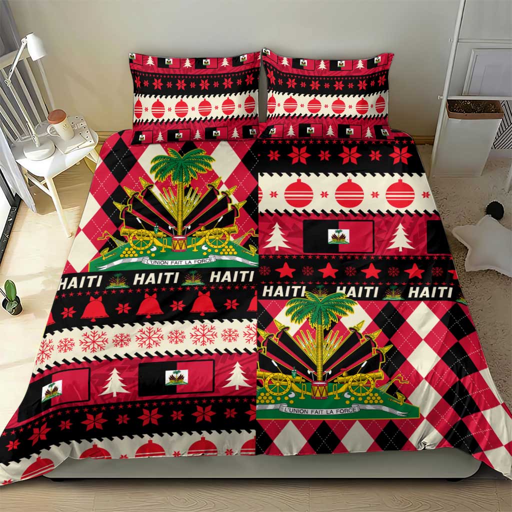 Afro Haiti 1964 Christmas Bedding Set Jwaye Nowe Neg Marron With Coat Of Arms - African Pride