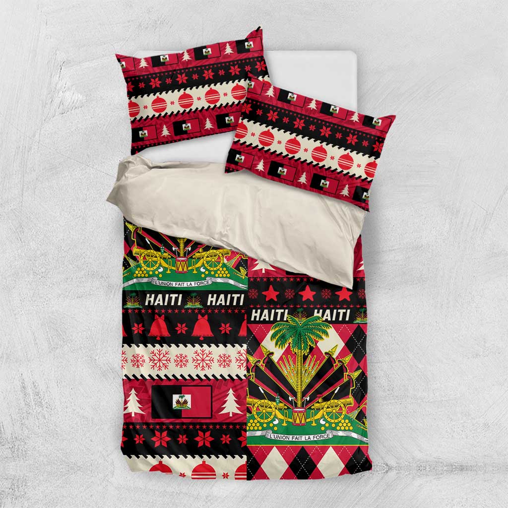 Afro Haiti 1964 Christmas Bedding Set Jwaye Nowe Neg Marron With Coat Of Arms - African Pride