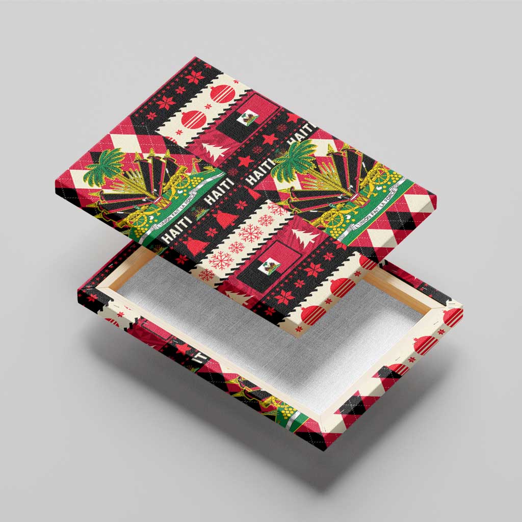 Afro Haiti 1964 Christmas Canvas Wall Art Jwaye Nowe Neg Marron With Coat Of Arms - African Pride