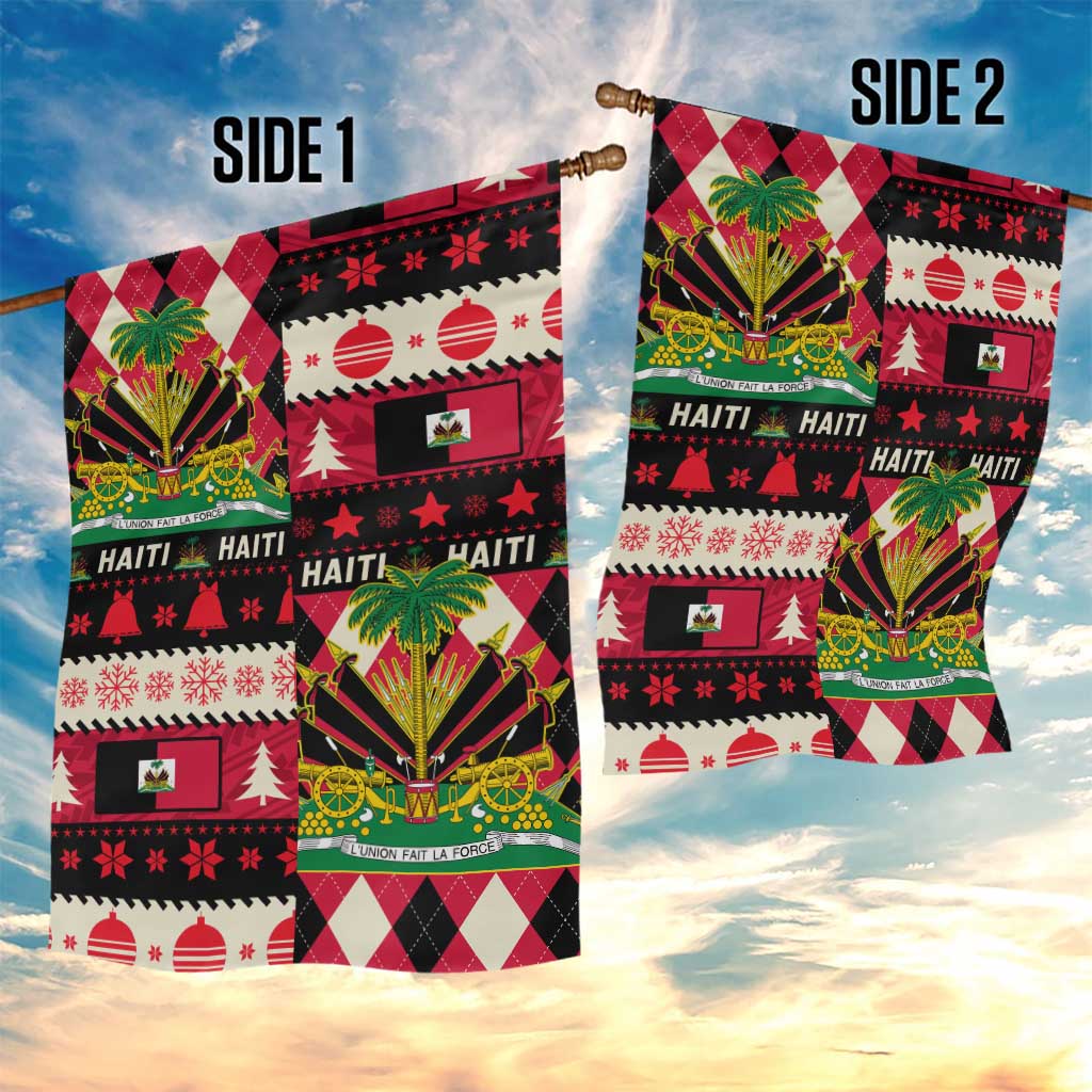 Afro Haiti 1964 Christmas Garden Flag Jwaye Nowe Neg Marron With Coat Of Arms - African Pride
