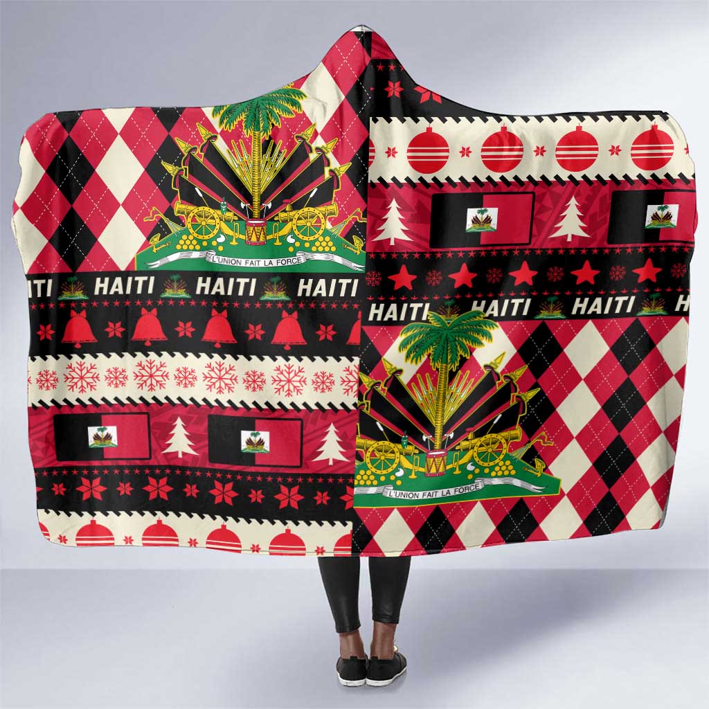Afro Haiti 1964 Christmas Hooded Blanket Jwaye Nowe Neg Marron With Coat Of Arms - African Pride