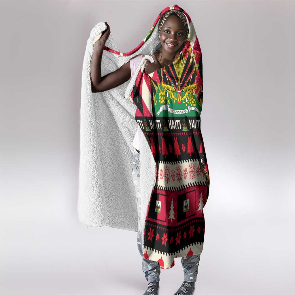 Afro Haiti 1964 Christmas Hooded Blanket Jwaye Nowe Neg Marron With Coat Of Arms - African Pride