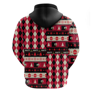 Afro Haiti 1964 Christmas Hoodie Jwaye Nowe Neg Marron With Coat Of Arms - African Pride