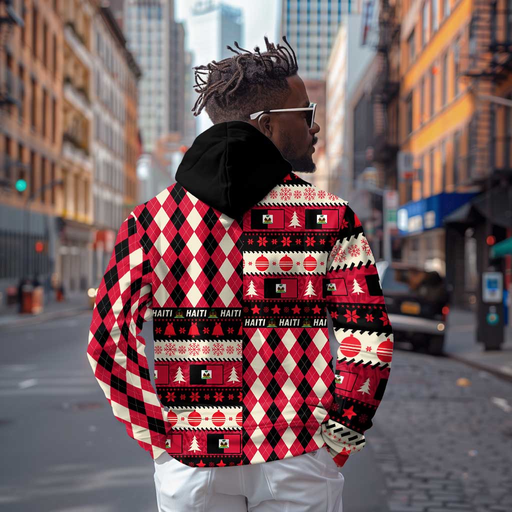 Afro Haiti 1964 Christmas Hoodie Jwaye Nowe Neg Marron With Coat Of Arms - African Pride