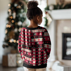 Afro Haiti Christmas 1964 Christmas Kid Ugly Christmas Sweater Jwaye Nowe Neg Marron With Coat Of Arms - African Pride