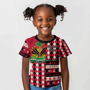 Afro Haiti 1964 Christmas Kid T shirt Jwaye Nowe Neg Marron With Coat Of Arms - African Pride