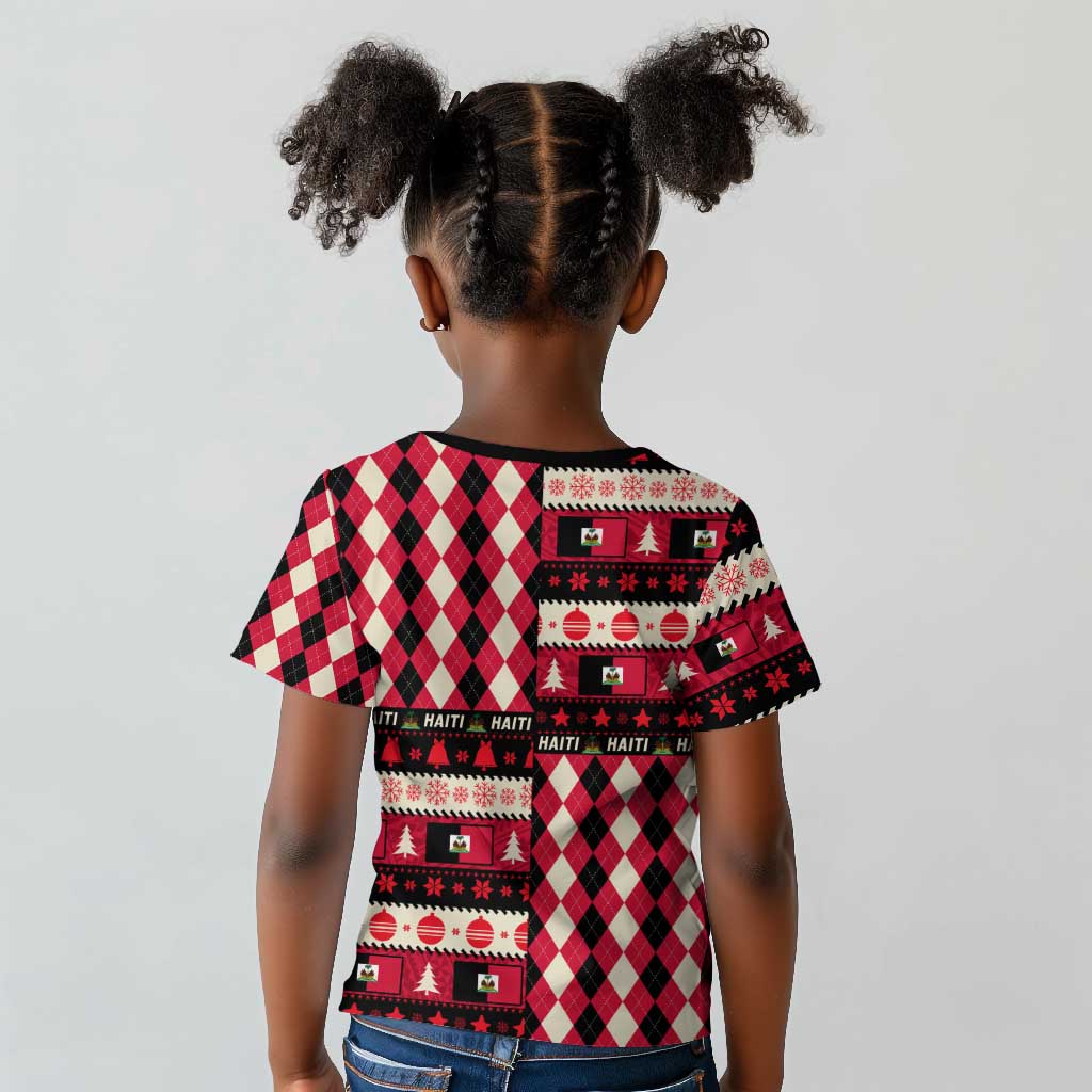 Afro Haiti 1964 Christmas Kid T shirt Jwaye Nowe Neg Marron With Coat Of Arms - African Pride