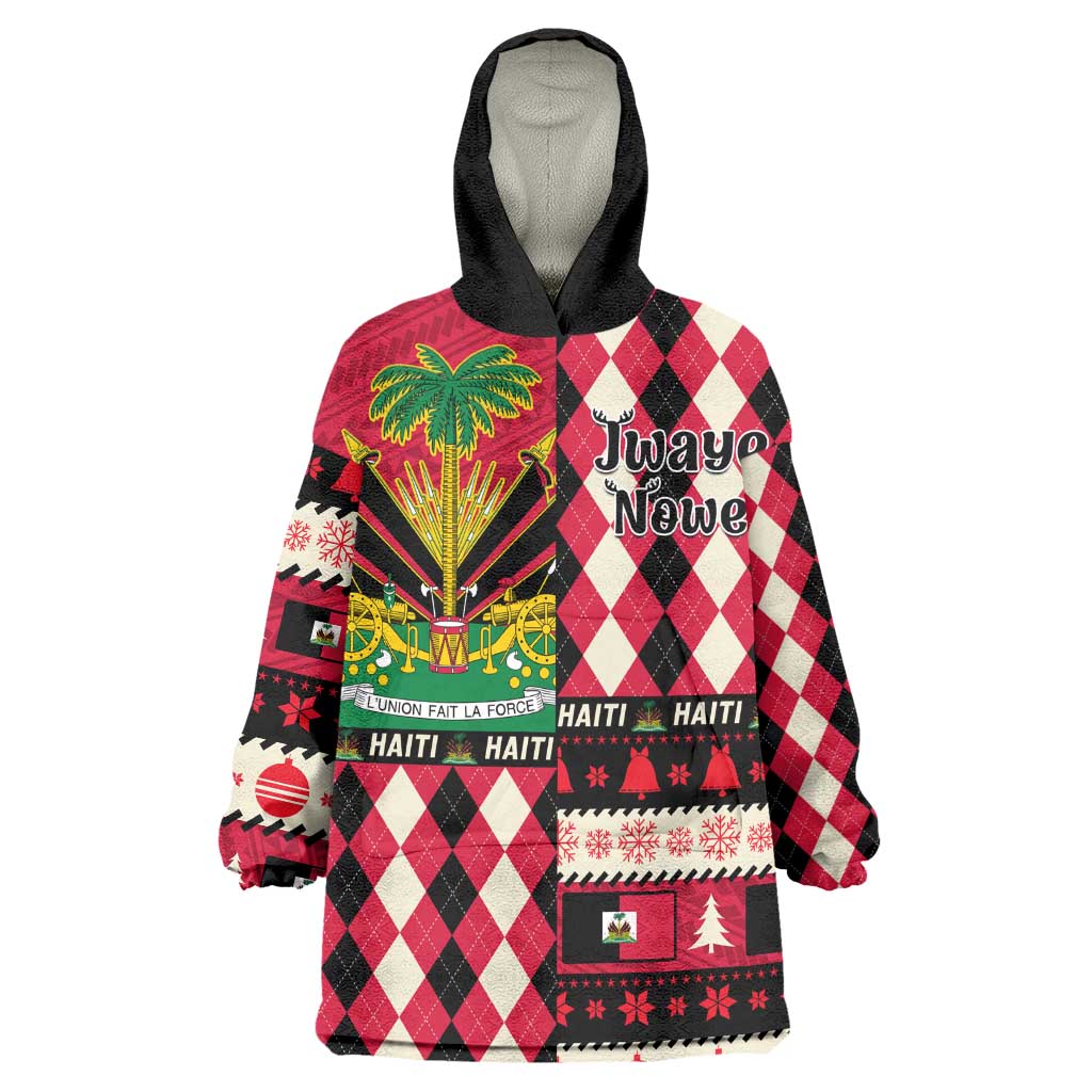 Afro Haiti 1964 Christmas Kid Wearable Blanket Hoodie Jwaye Nowe Neg Marron With Coat Of Arms - African Pride