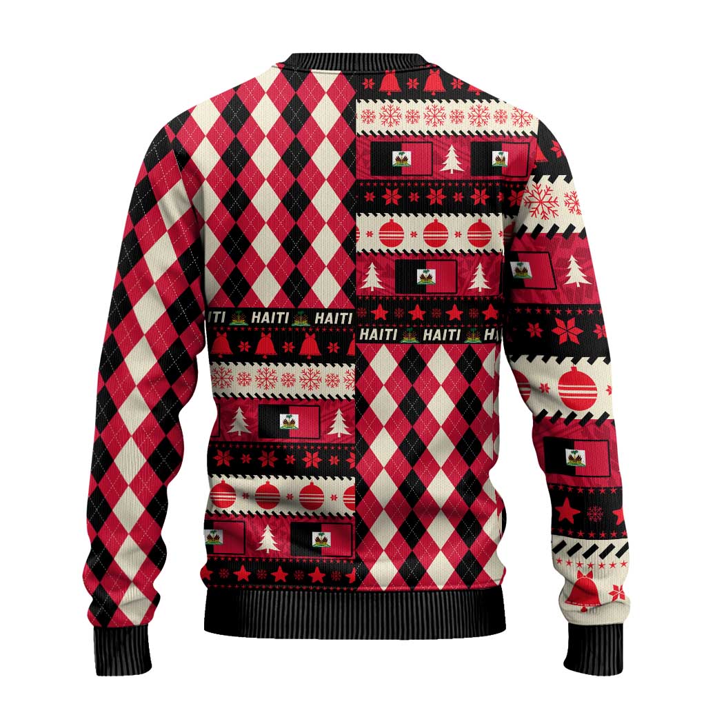 Afro Haiti Christmas 1964 Christmas Ugly Christmas Sweater Jwaye Nowe Neg Marron With Coat Of Arms - African Pride