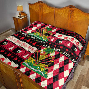 Afro Haiti 1964 Christmas Quilt Jwaye Nowe Neg Marron With Coat Of Arms - African Pride