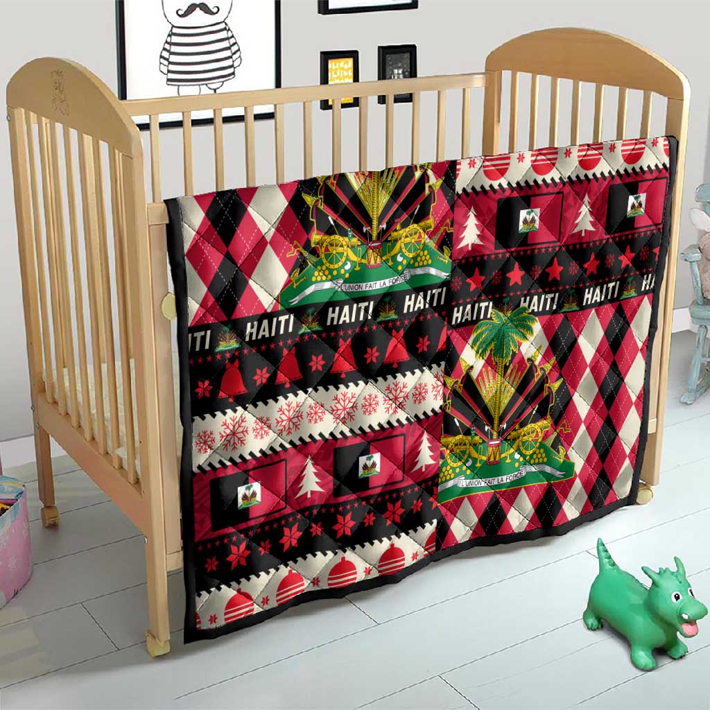 Afro Haiti 1964 Christmas Quilt Jwaye Nowe Neg Marron With Coat Of Arms - African Pride