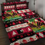 Afro Haiti 1964 Christmas Quilt Bed Set Jwaye Nowe Neg Marron With Coat Of Arms - African Pride
