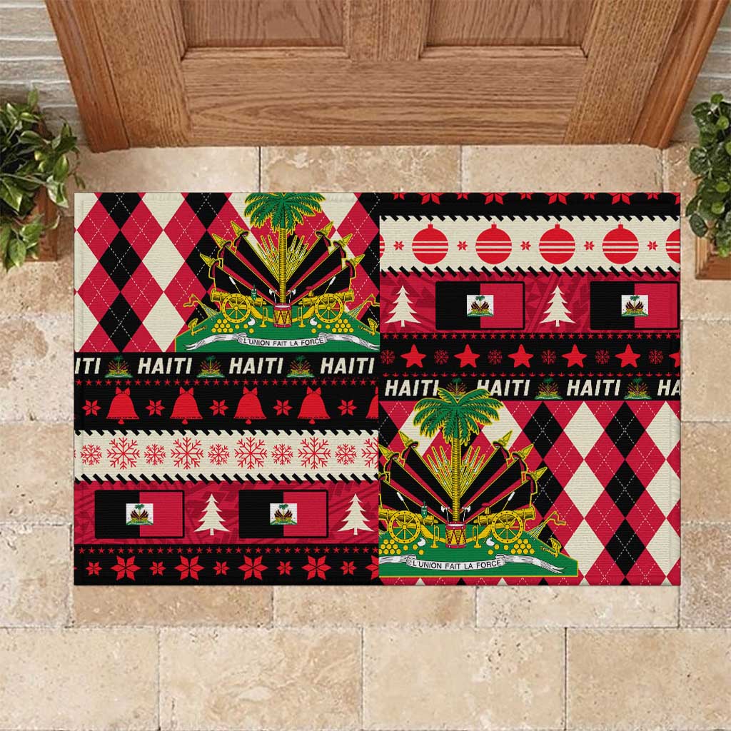 Afro Haiti 1964 Christmas Rubber Doormat Jwaye Nowe Neg Marron With Coat Of Arms - African Pride