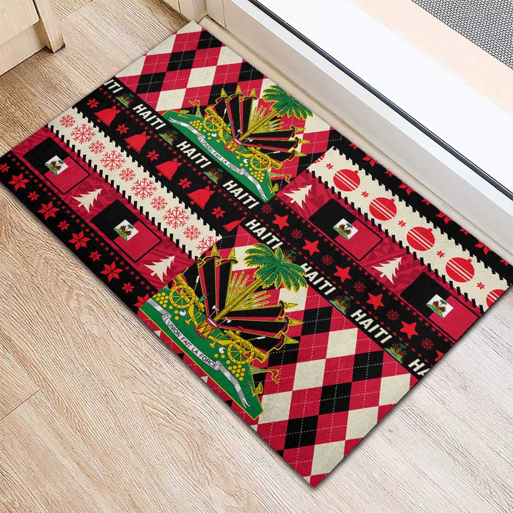 Afro Haiti 1964 Christmas Rubber Doormat Jwaye Nowe Neg Marron With Coat Of Arms - African Pride