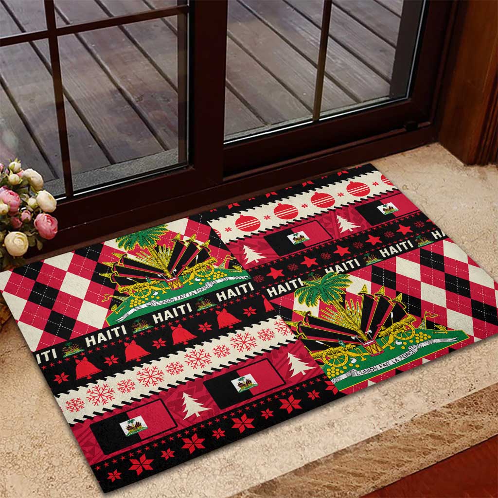 Afro Haiti 1964 Christmas Rubber Doormat Jwaye Nowe Neg Marron With Coat Of Arms - African Pride
