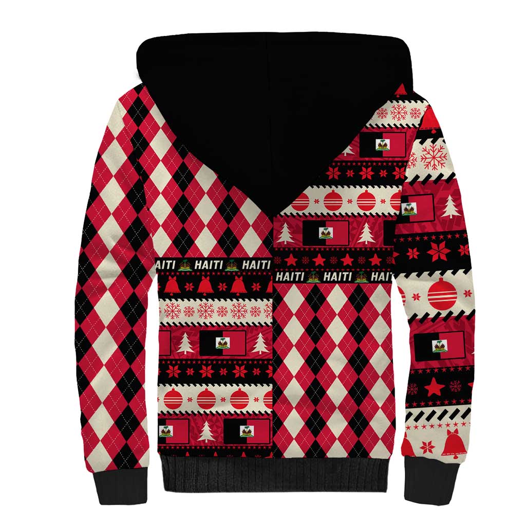 Afro Haiti 1964 Christmas Sherpa Hoodie Jwaye Nowe Neg Marron With Coat Of Arms - African Pride