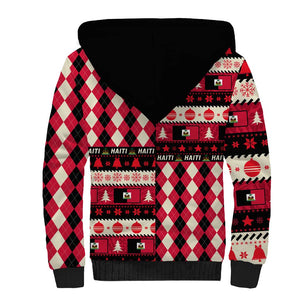 Afro Haiti 1964 Christmas Sherpa Hoodie Jwaye Nowe Neg Marron With Coat Of Arms - African Pride