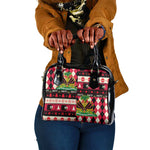Afro Haiti 1964 Christmas Shoulder Handbag Jwaye Nowe Neg Marron With Coat Of Arms - African Pride