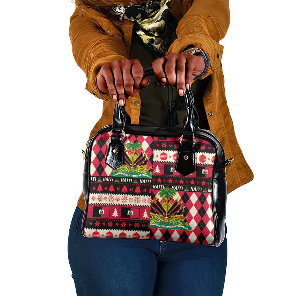Afro Haiti 1964 Christmas Shoulder Handbag Jwaye Nowe Neg Marron With Coat Of Arms - African Pride