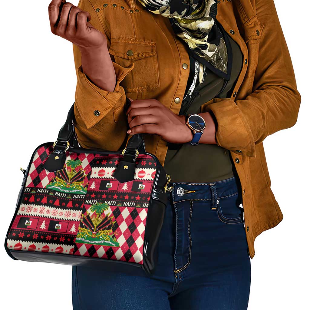 Afro Haiti 1964 Christmas Shoulder Handbag Jwaye Nowe Neg Marron With Coat Of Arms - African Pride