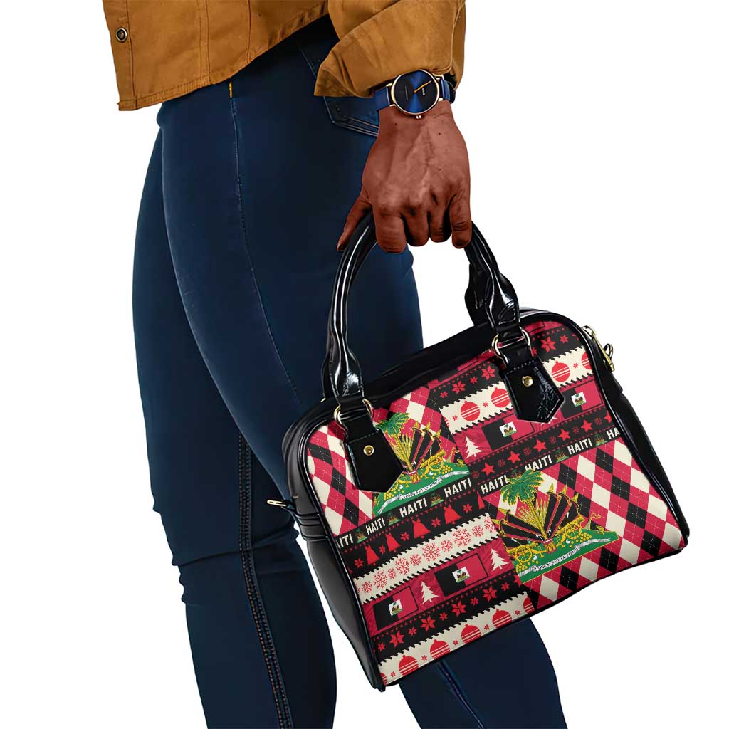 Afro Haiti 1964 Christmas Shoulder Handbag Jwaye Nowe Neg Marron With Coat Of Arms - African Pride