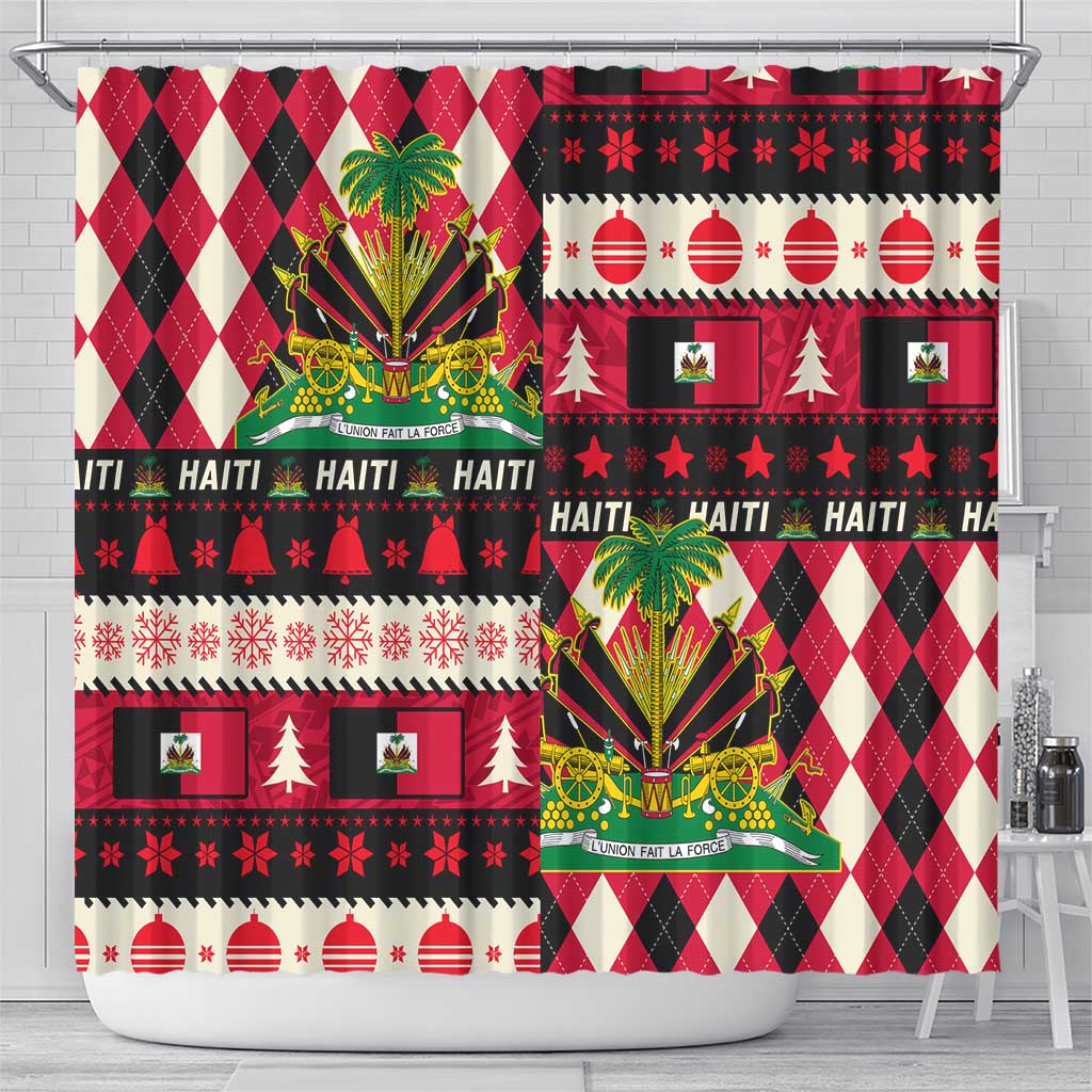 Afro Haiti 1964 Christmas Shower Curtain Jwaye Nowe Neg Marron With Coat Of Arms - African Pride