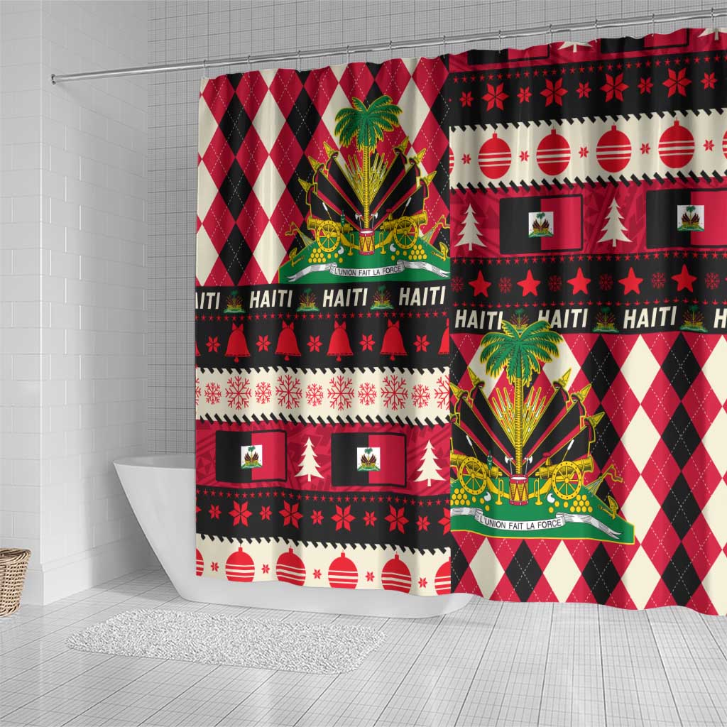 Afro Haiti 1964 Christmas Shower Curtain Jwaye Nowe Neg Marron With Coat Of Arms - African Pride