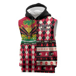 Afro Haiti 1964 Christmas Sleeveless Hoodie Jwaye Nowe Neg Marron With Coat Of Arms - African Pride