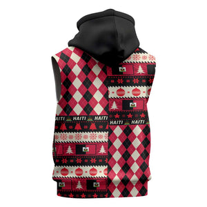 Afro Haiti 1964 Christmas Sleeveless Zip Hoodie Jwaye Nowe Neg Marron With Coat Of Arms - African Pride