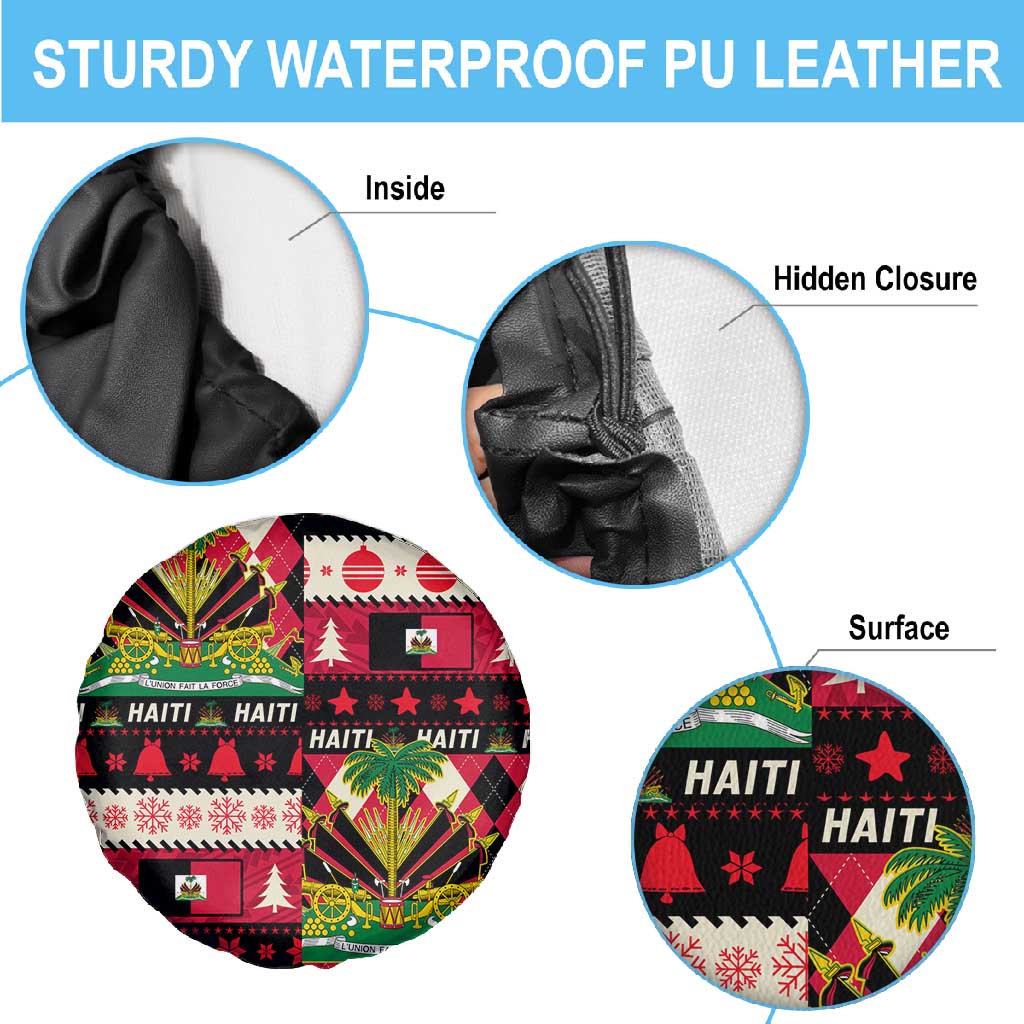 Afro Haiti 1964 Christmas Spare Tire Cover Jwaye Nowe Neg Marron With Coat Of Arms - African Pride