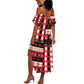 Afro Haiti 1964 Christmas Summer Maxi Dress Jwaye Nowe Neg Marron With Coat Of Arms - African Pride