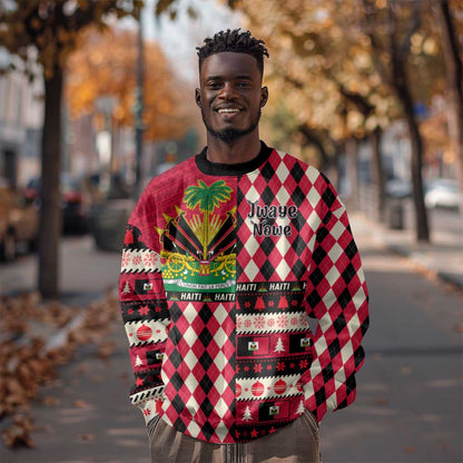 Afro Haiti 1964 Christmas Sweatshirt Jwaye Nowe Neg Marron With Coat Of Arms - African Pride