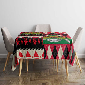 Afro Haiti 1964 Christmas Tablecloth Jwaye Nowe Neg Marron With Coat Of Arms - African Pride