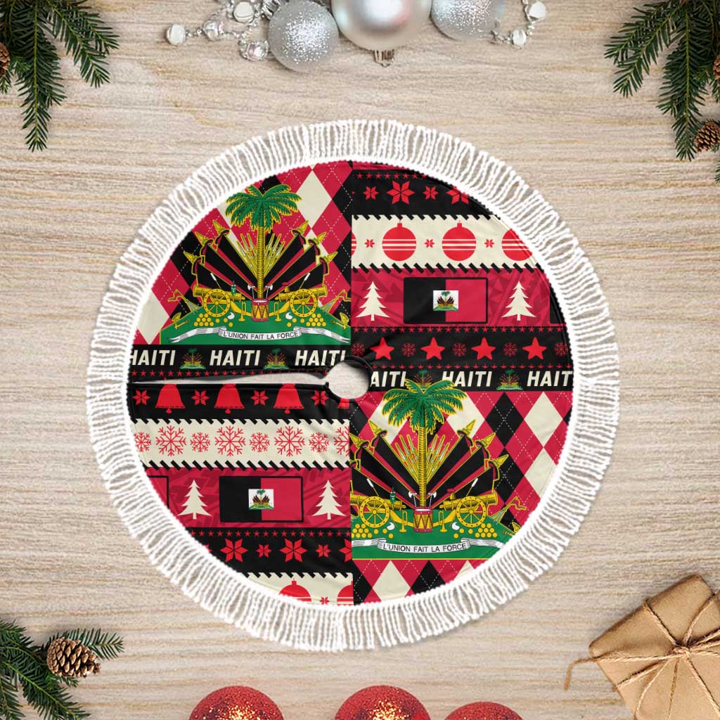 Afro Haiti Christmas 1964 Christmas Tree Skirt Jwaye Nowe Neg Marron With Coat Of Arms - African Pride