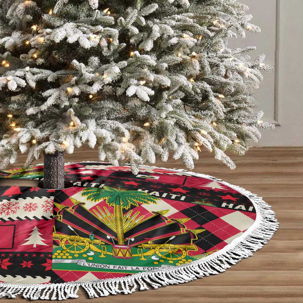 Afro Haiti Christmas 1964 Christmas Tree Skirt Jwaye Nowe Neg Marron With Coat Of Arms - African Pride
