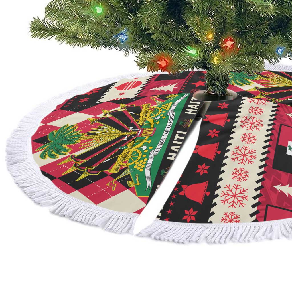 Afro Haiti Christmas 1964 Christmas Tree Skirt Jwaye Nowe Neg Marron With Coat Of Arms - African Pride