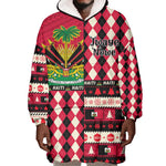 Afro Haiti 1964 Christmas Wearable Blanket Hoodie Jwaye Nowe Neg Marron With Coat Of Arms - African Pride