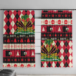 Afro Haiti 1964 Christmas Window Curtain Jwaye Nowe Neg Marron With Coat Of Arms - African Pride
