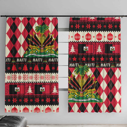 Afro Haiti 1964 Christmas Window Curtain Jwaye Nowe Neg Marron With Coat Of Arms - African Pride