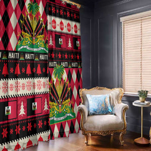 Afro Haiti 1964 Christmas Window Curtain Jwaye Nowe Neg Marron With Coat Of Arms - African Pride