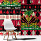 Afro Haiti 1964 Christmas Window Curtain Jwaye Nowe Neg Marron With Coat Of Arms - African Pride