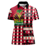 Afro Haiti 1964 Christmas Women Polo Shirt Jwaye Nowe Neg Marron With Coat Of Arms - African Pride