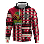 Afro Haiti 1964 Christmas Zip Hoodie Jwaye Nowe Neg Marron With Coat Of Arms - African Pride