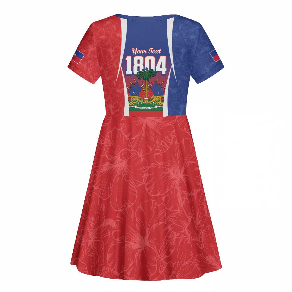 Personalized Haiti 1804 Kid Short Sleeve Dress Happy Ayiti Independence Day - African Pride