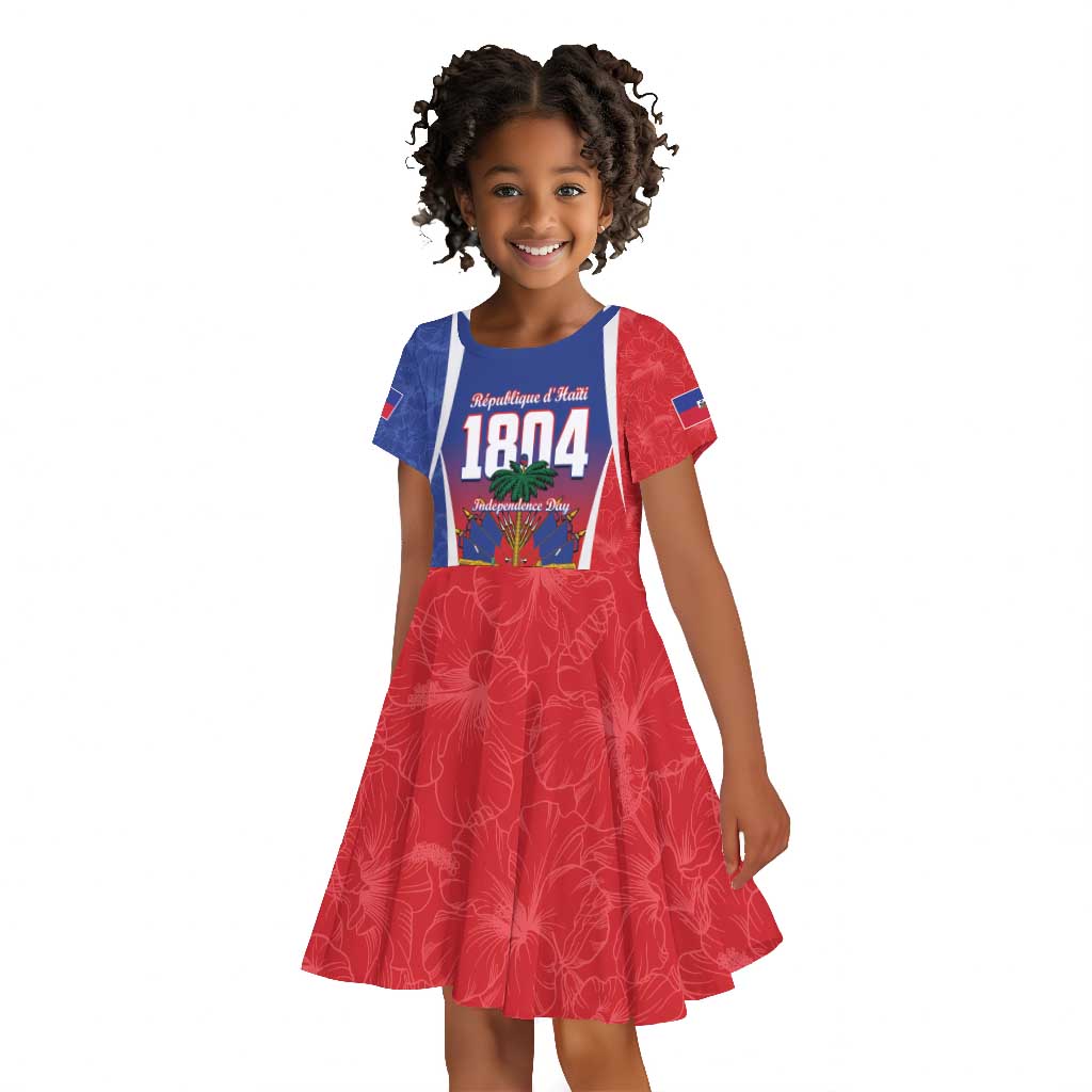 Personalized Haiti 1804 Kid Short Sleeve Dress Happy Ayiti Independence Day - African Pride